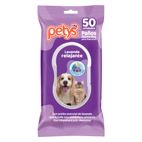 PAÑITOS HÚMEDOS PETYS LAVANDA 50UD (12)